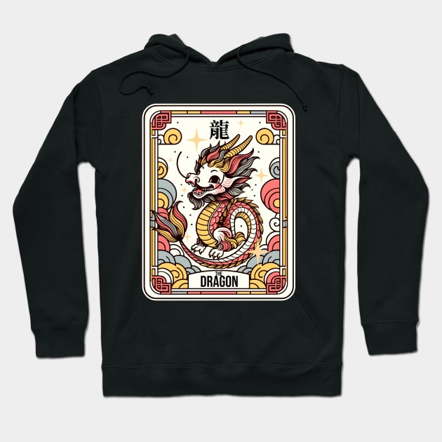 Chinese Dragon Tarot Card - Year of the Dragon 2024 Hoodie by Half Sugar Boba